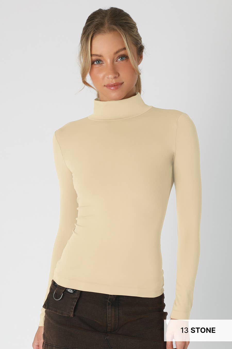 Long Sleeve Mock Neck Top ~ Black