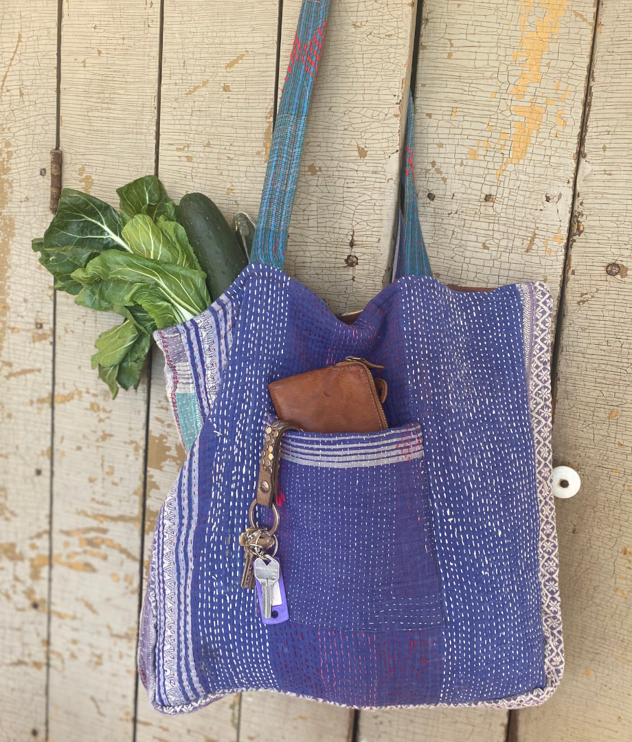 Kantha Pocket Tote Bag