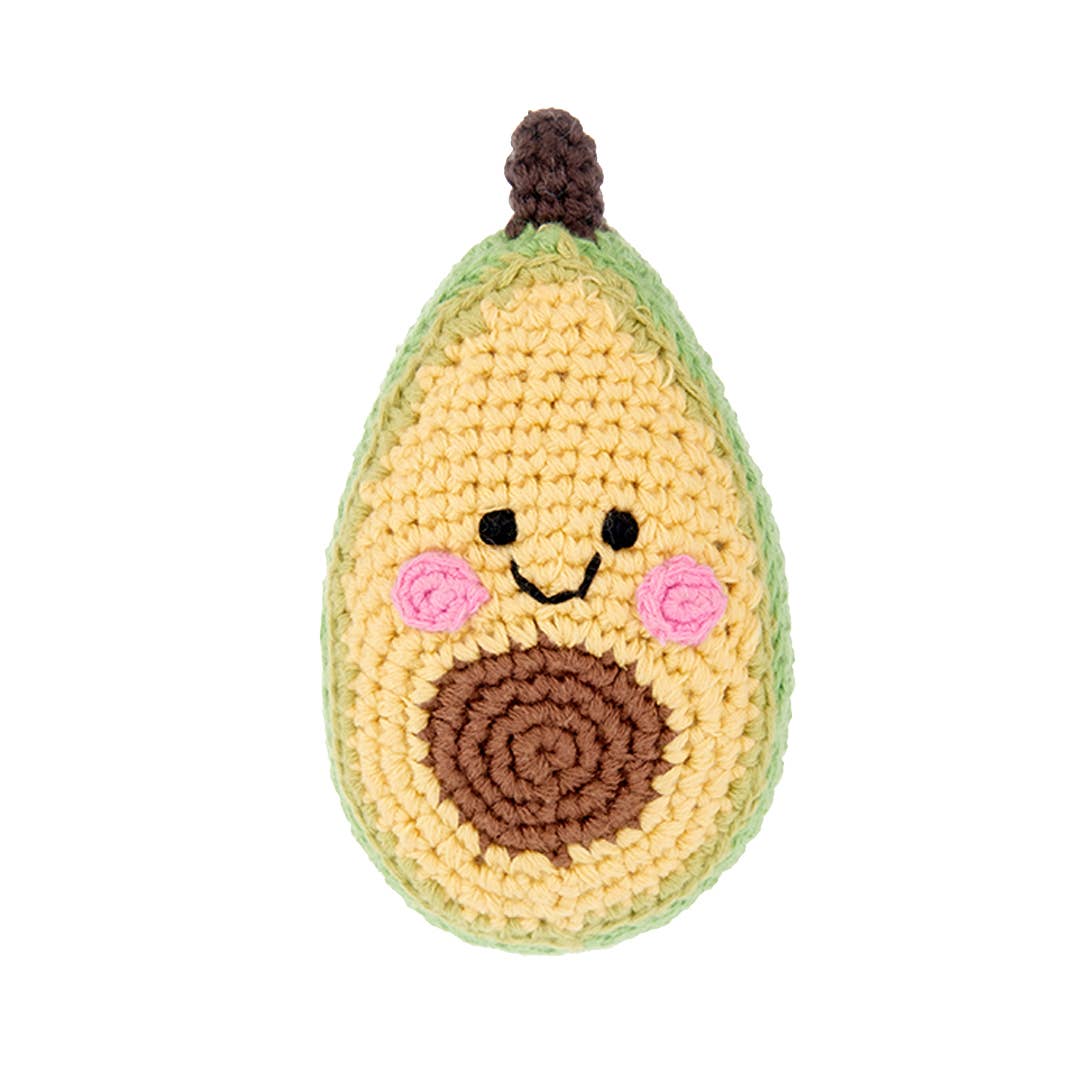 Organic Cotton Avocado Rattle