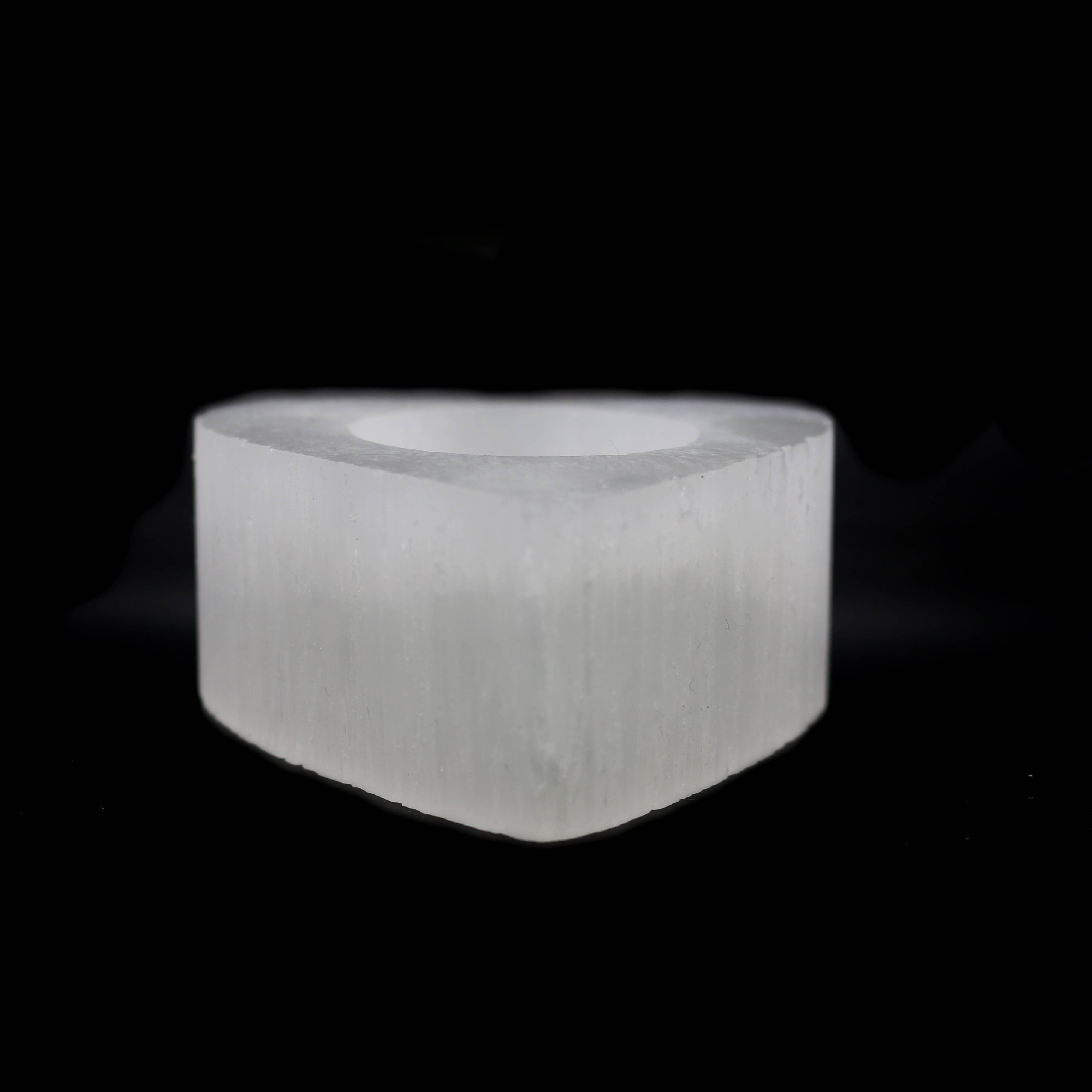 Selenite Heart Candle Holder