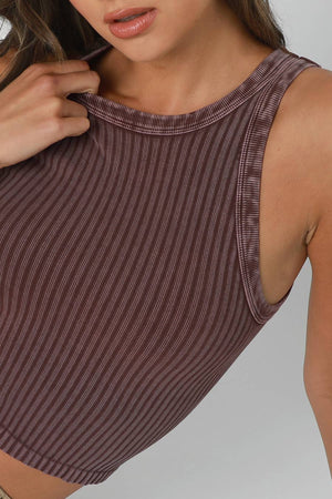 Vintage Wide Ribbed Tank Top ~ vintage plum