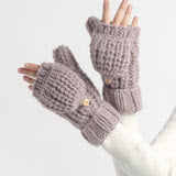 Hand-Knit Flip Mittens / Gloves