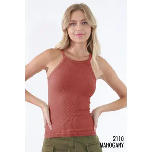 High Neck Ribbed Tank