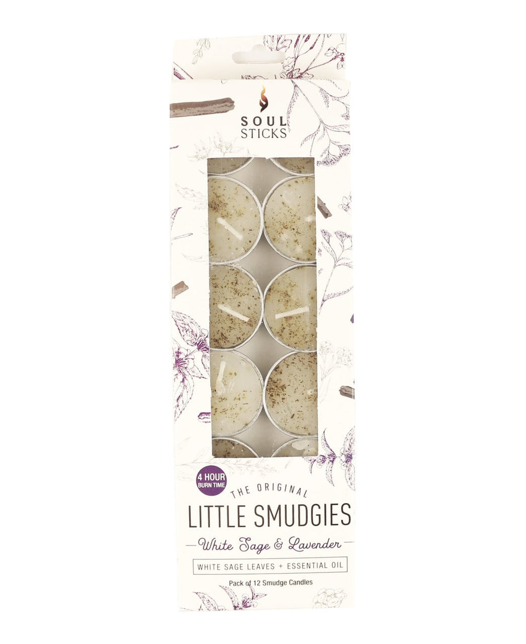 Little Smudgies Sage Tea Light Candles ~ set of 12