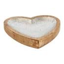 Silver Mango Wood Heart Bowl