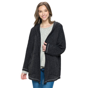 Loose Fit Hooded Cardigan