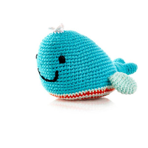 Handmade Turquoise Whale Rattle