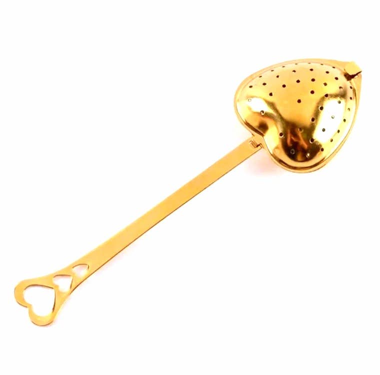 Gold Heart Shaped Stainless Steel Tea Steeper