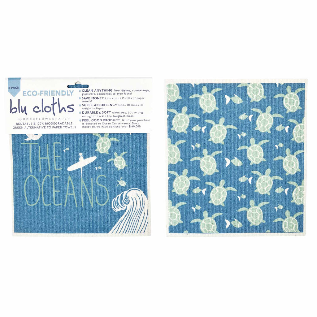 Save the Oceans Reusable Sponge Cloths ~ Set Of 2