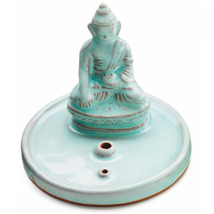 Blue Ceramic Buddha Incense Burner