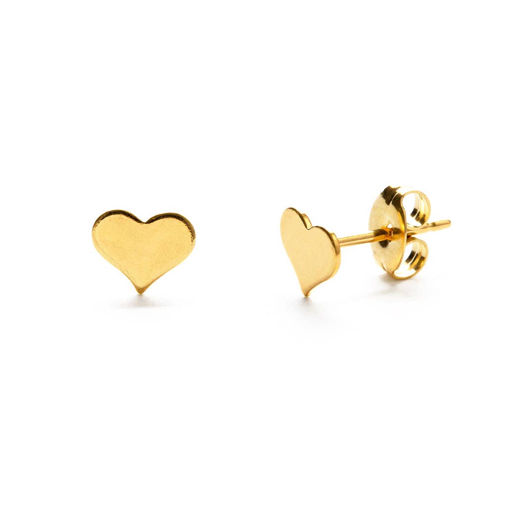 Heart Studs in Gold