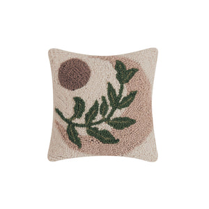 Moon And Leaves Hooked Pillow