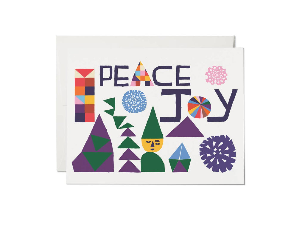 Peace and Joy holiday greeting card