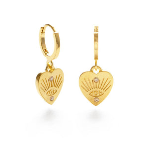 Heart with Eye Earrings