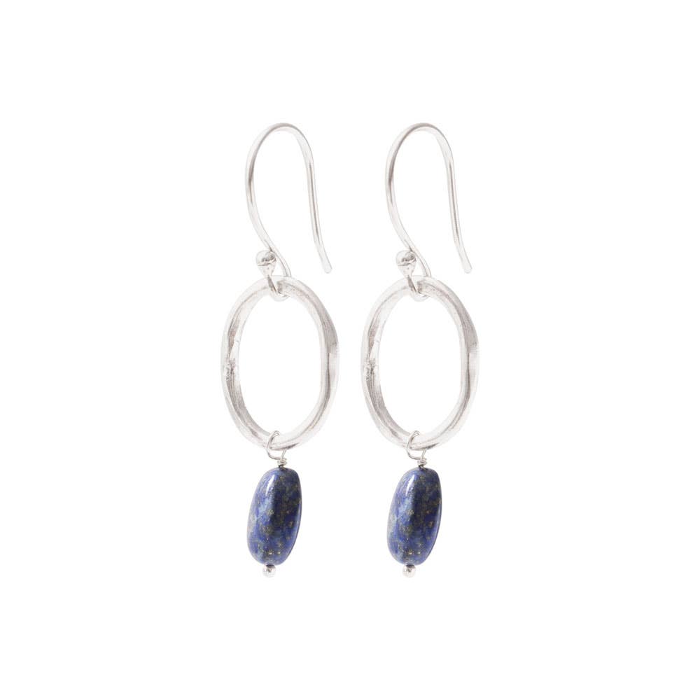 Graceful Lapis Lazuli Silver Earrings