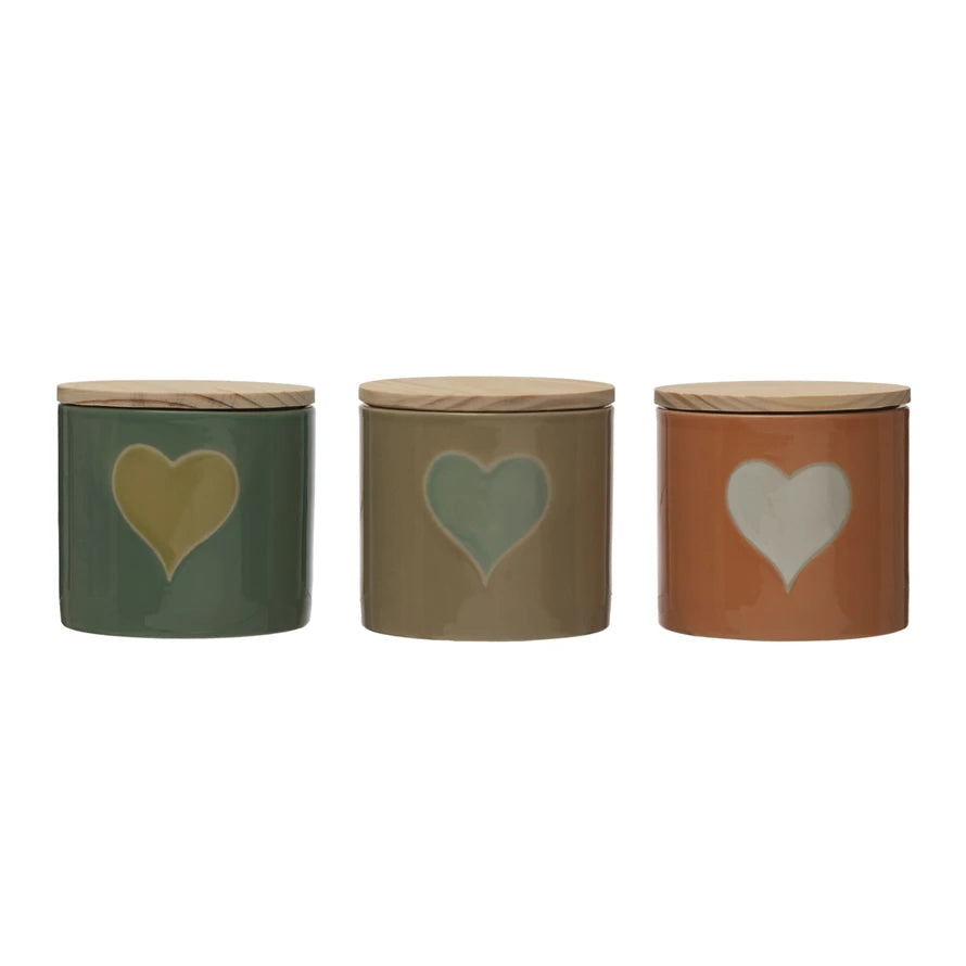 Heart Canister with Bamboo Lid
