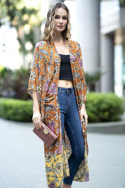 Long Floral Kimono