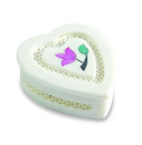 White Soapstone Heart Box