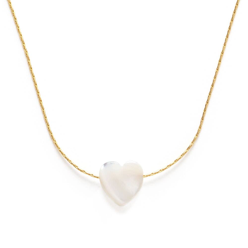 White Shell Heart Necklace