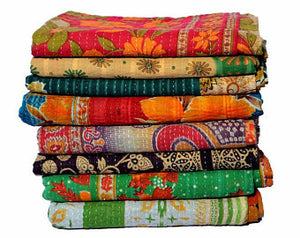 Vintage Indian Kantha Blanket