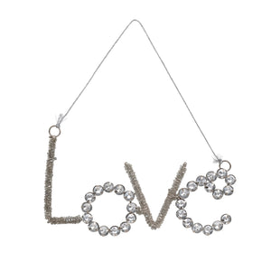 Glass + Metal "Love" Ornament