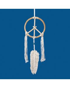 Mini Peace Dreamcatcher with Feather