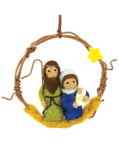 Holy Family Mini Wreath Ornament