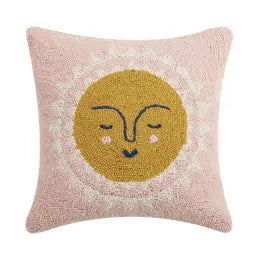 Sun Face Hooked Pillow