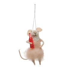 Mouse with Wine Ornament